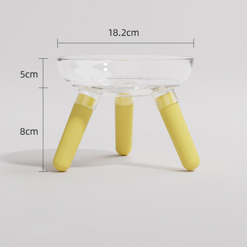 Transparent Anti-Spill Glass Feeding Bowl for Cats and Dogs