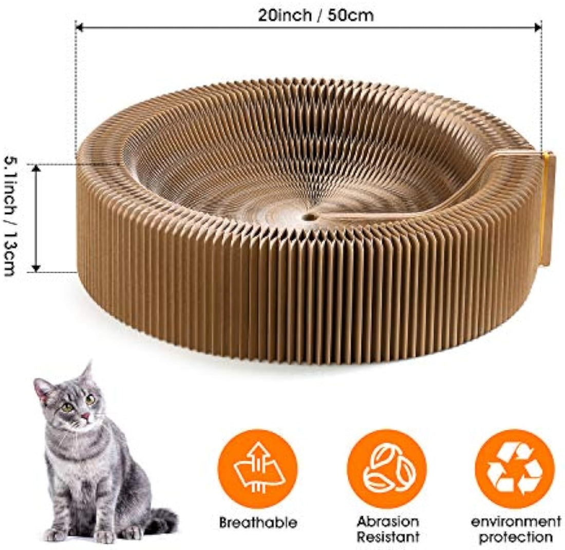 Collapsible Cardboard Cat Scratcher Lounge Bed for Large Cats
