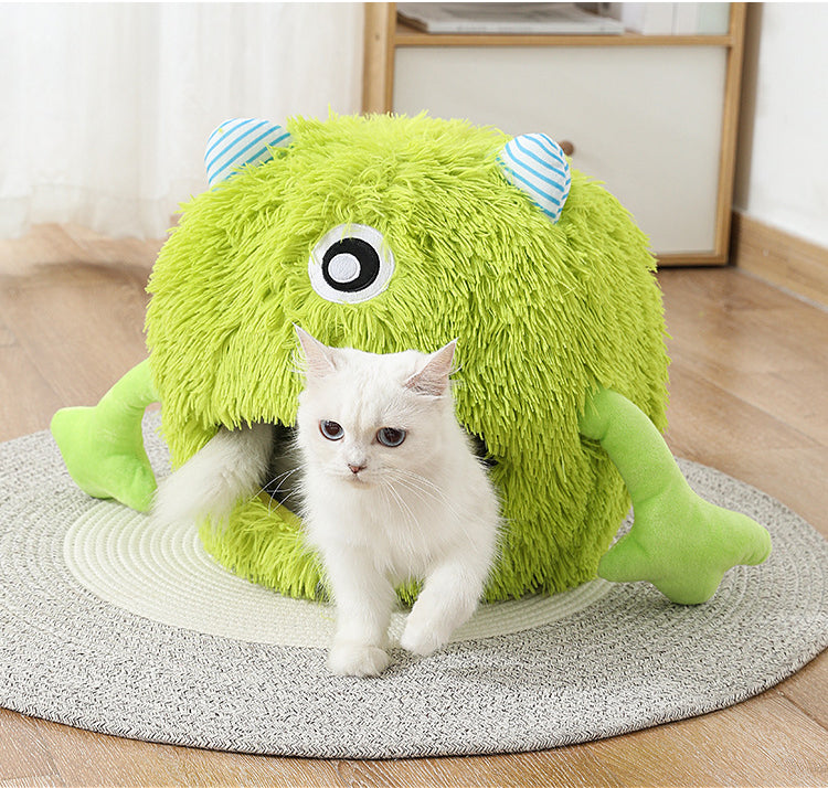 Fluffy Round Self-Warming Cat and Dog Bed Non-Slip